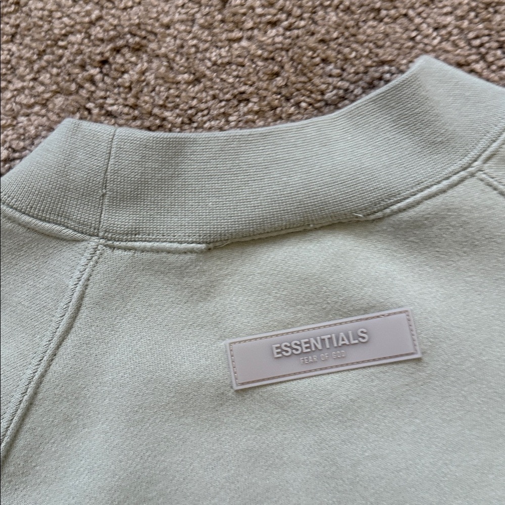 Fear of God FOG Essentials Sage Green Raglan Oversized Crewneck Sweatshirt - Picture 6 of 11